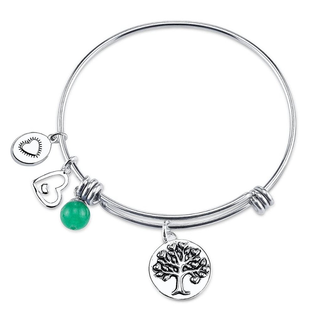 Gratitude & Grace Stainless Steel Adjustable Bangle Bracelet